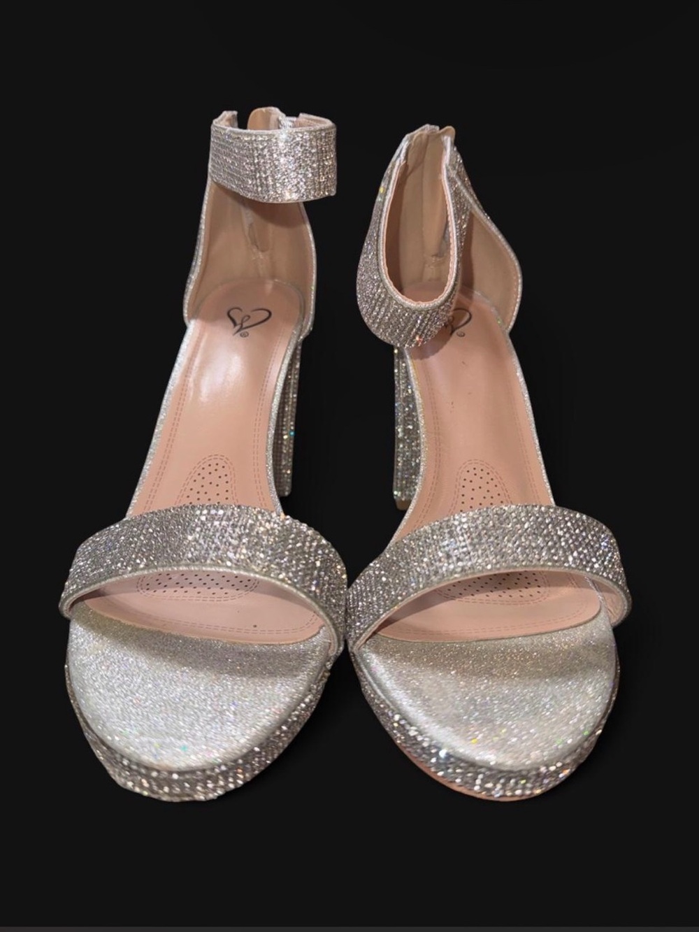 Windsor Silver Rhinestone Heels - Picture 3 of 8